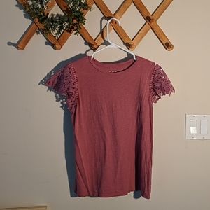 Loft Lace Sleeve T-shirt